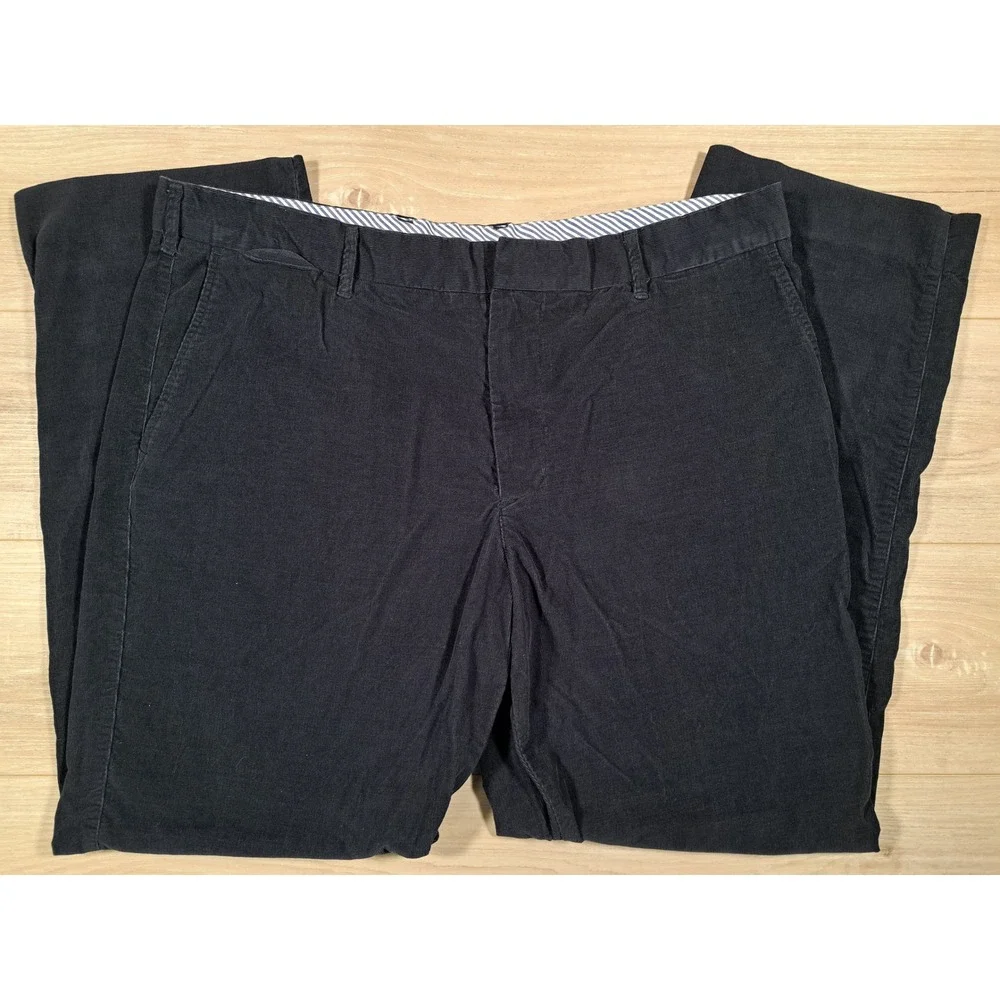 Merona Mens Navy‎ Blue Corduroy Pants Flat Front 40x32 Straight Leg Cotton Blend